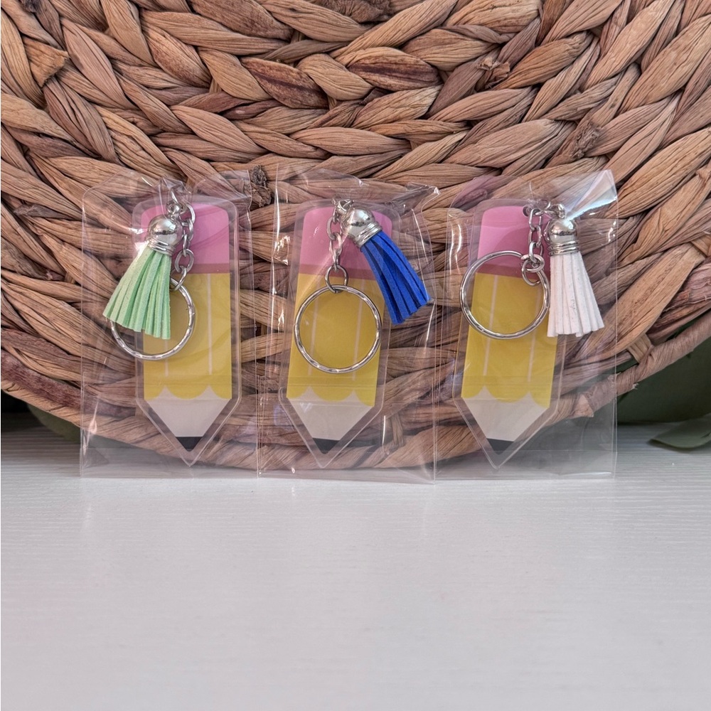 🆕 Acrylic Pencil Keychain Set Of 3
